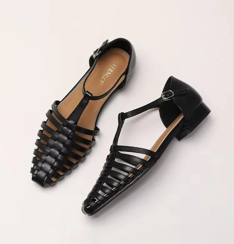 ZAROY Zomer Cross Strap Platte Sandalen Vrouwen Ronde Neus Enkel Gesp Holle Casual Romeinse Sandalia Zapatos De Mujer Mohamed