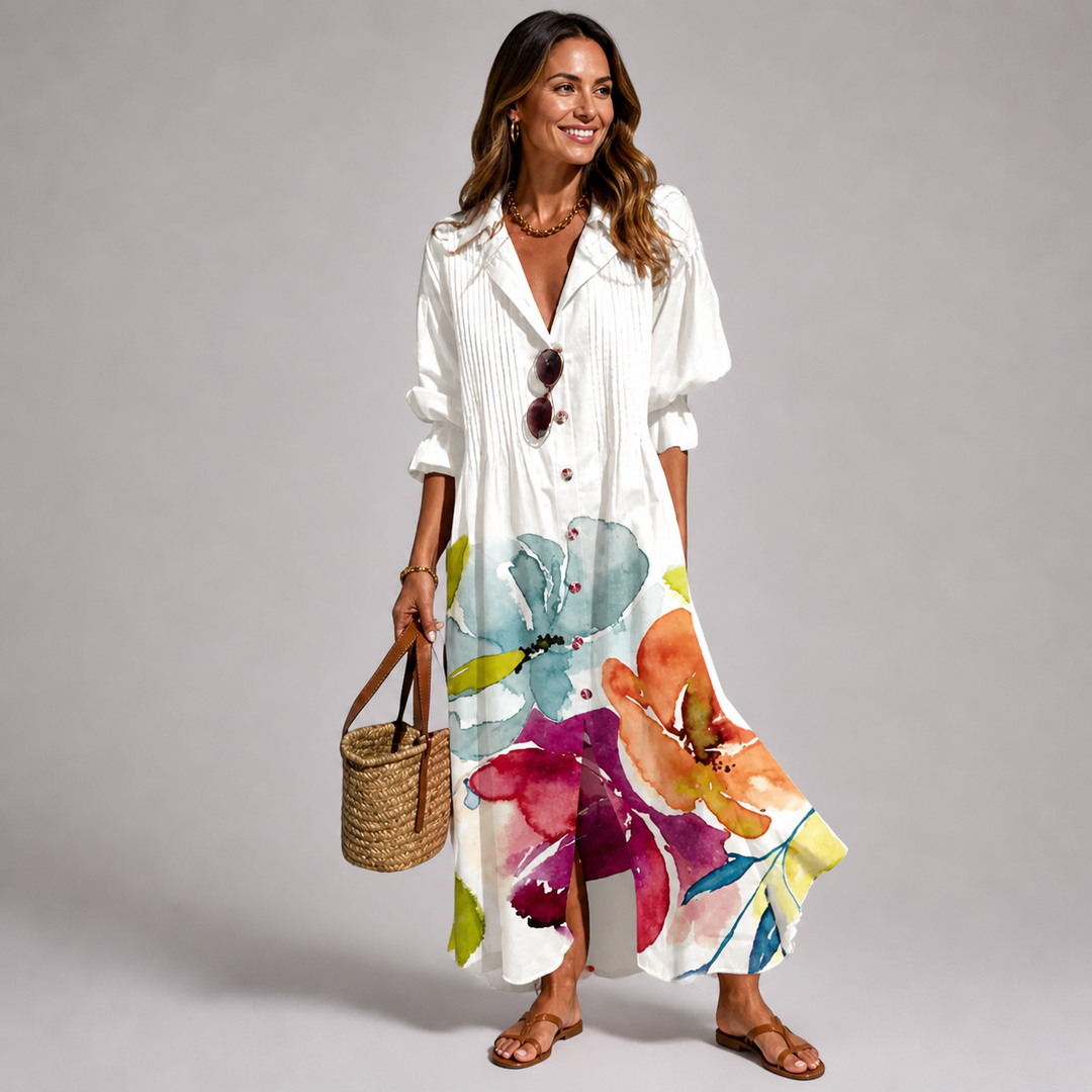Women's Flattering Floral Tummy Control Maxi Dress