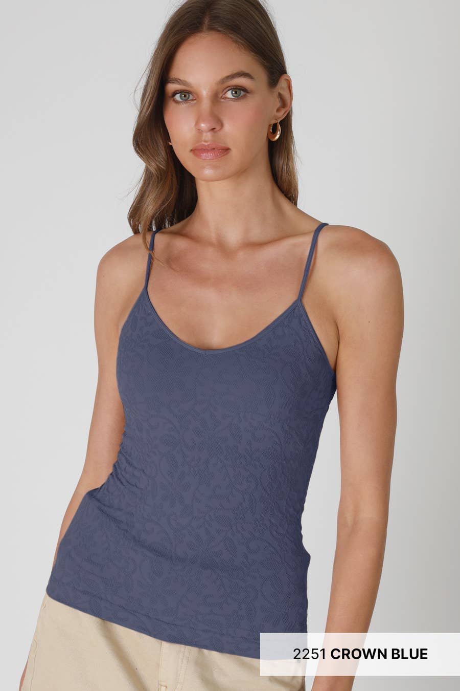 Lace Textured Cami – Seamless Layering Tank Top