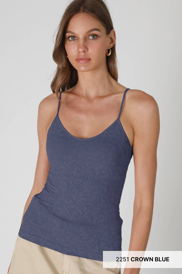 Lace Textured Cami – Seamless Layering Tank Top