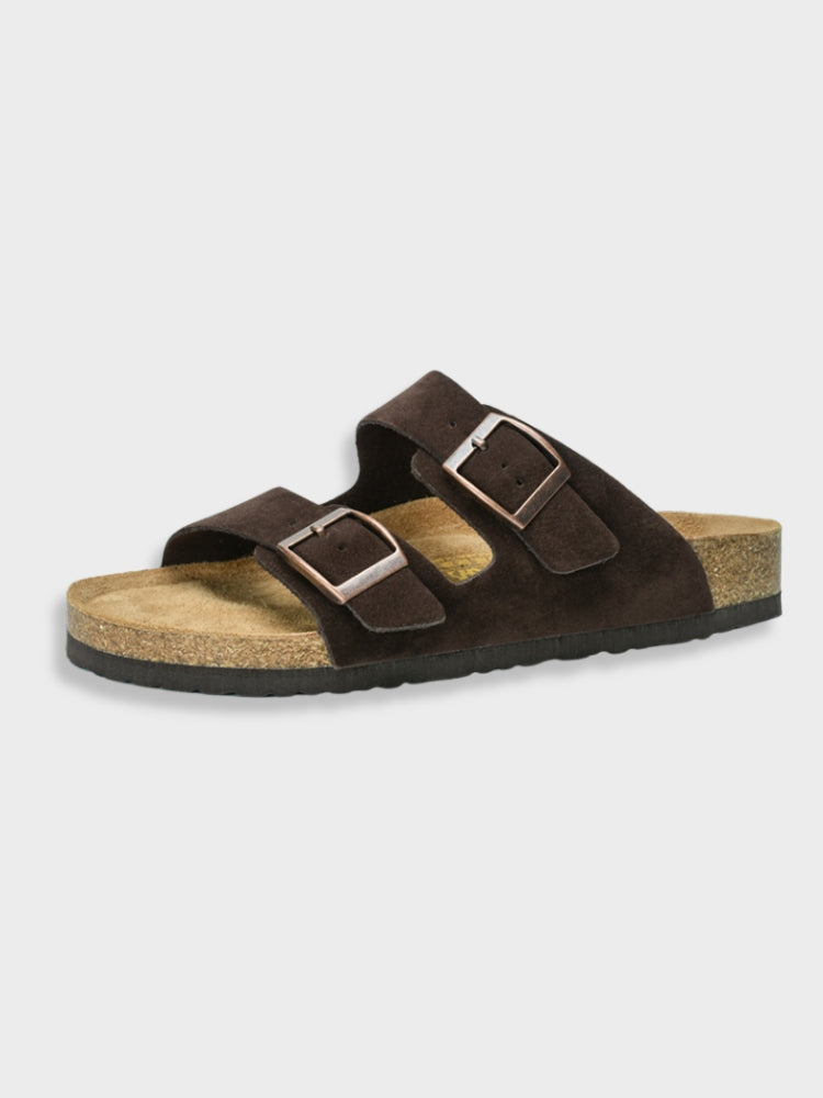 Herren Sandalen mit Fußbett bequem – Verstellbare Slipper ergonomisch Sommer