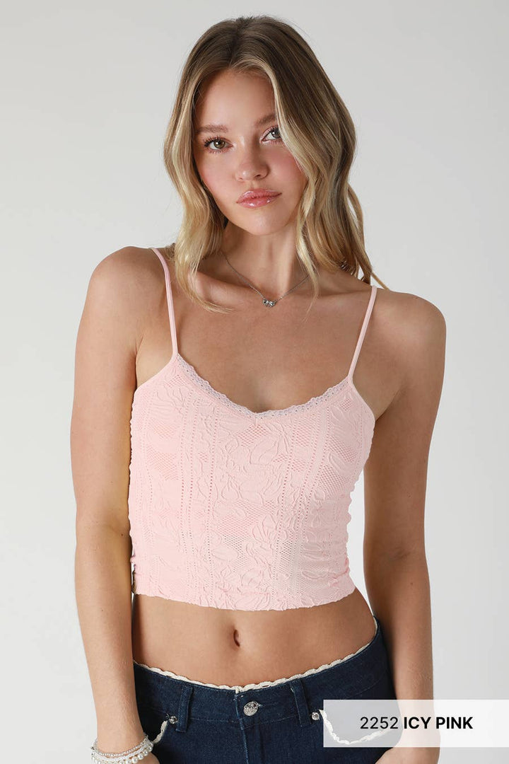 Double Lace Trim Cami – Soft Stretchy Layering Tank Top