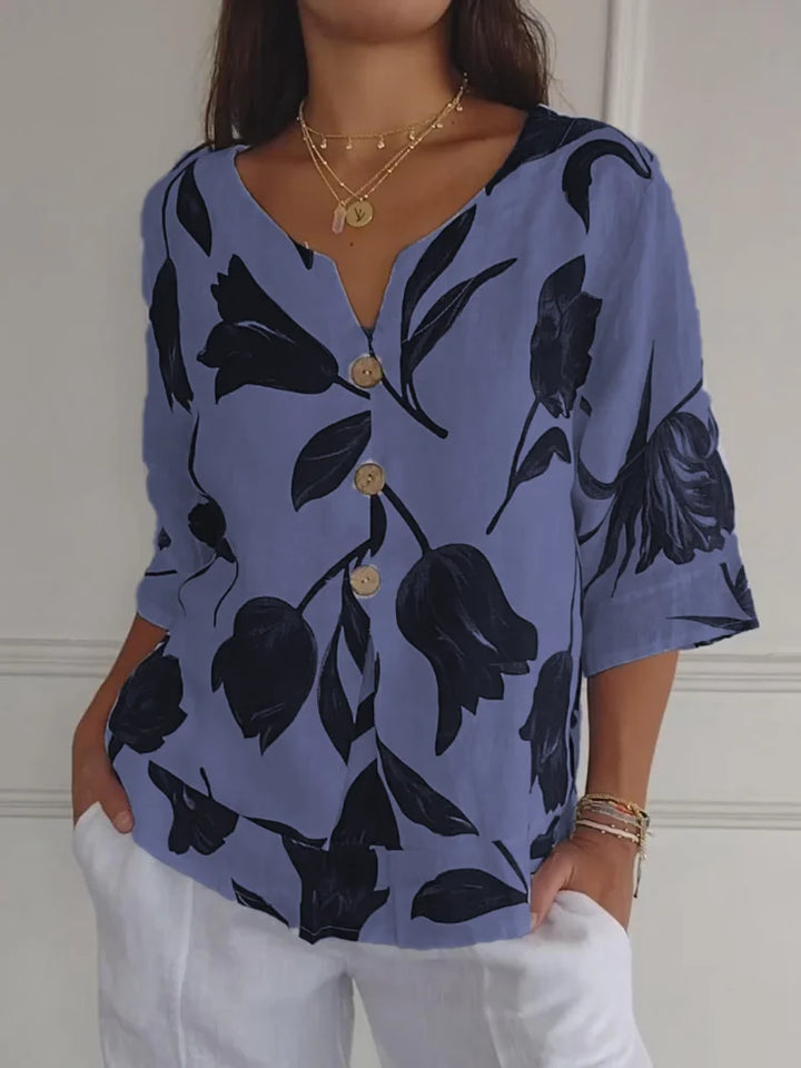 🔥HETE AANBIEDING 49% KORTING🌷Geprinte tuniek met V-hals🌷