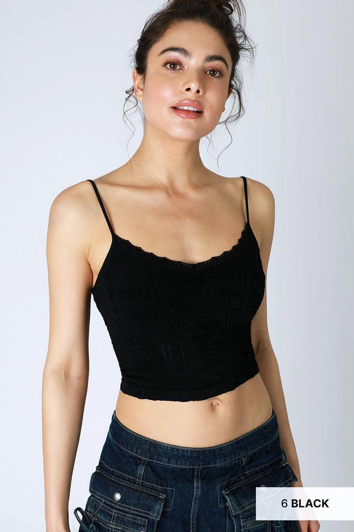 Double Lace Trim Cami – Soft Stretchy Layering Tank Top
