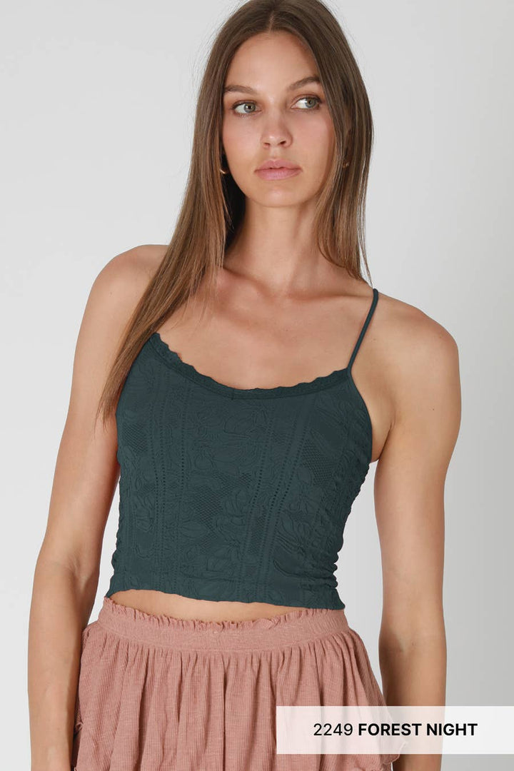 Double Lace Trim Cami – Soft Stretchy Layering Tank Top