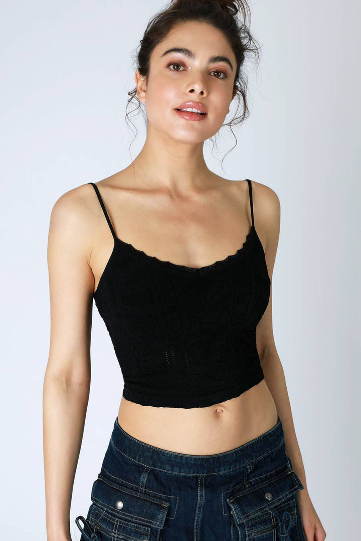 Double Lace Trim Cami – Soft Stretchy Layering Tank Top