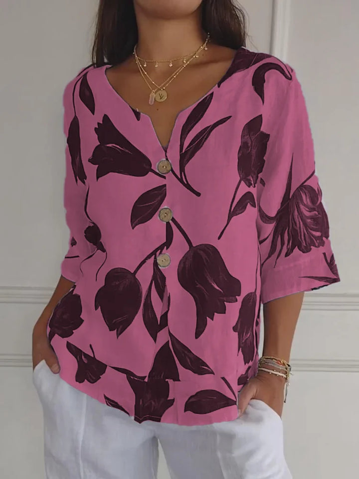 🔥HETE AANBIEDING 49% KORTING🌷Geprinte tuniek met V-hals🌷