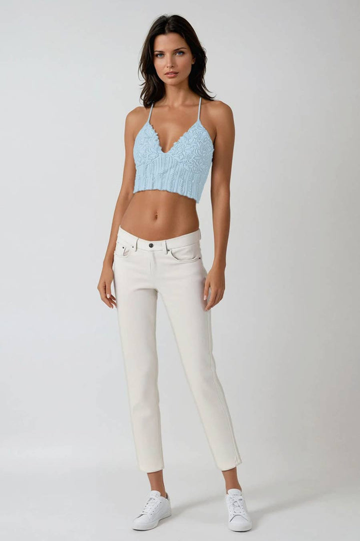 Seamless Lace Textured Bralette – Soft Stretchy One Size Fit
