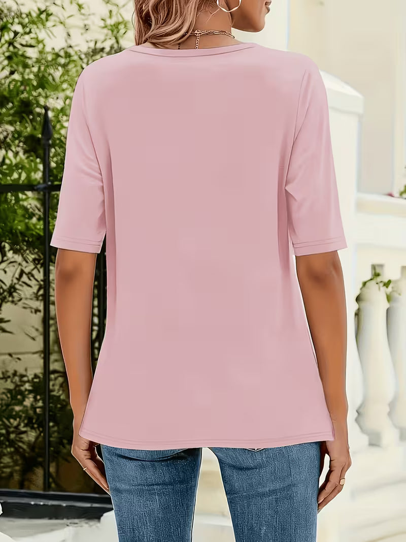 Veronica | Plus Size Tee with Upper Arm Coverage and V-neck