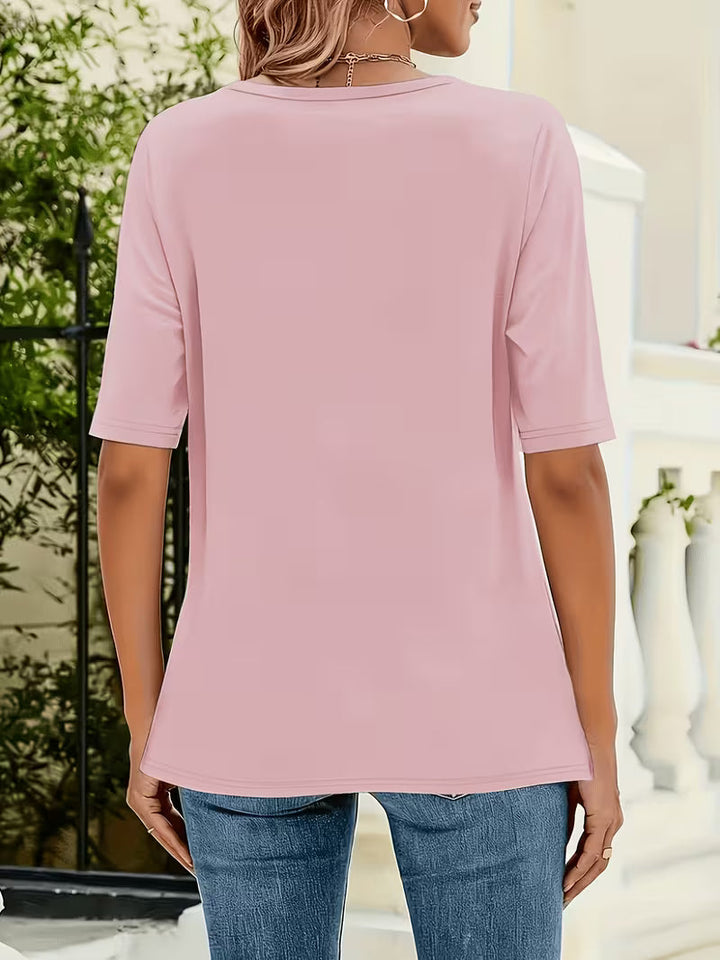 Veronica | Plus Size Tee with Upper Arm Coverage and V-neck