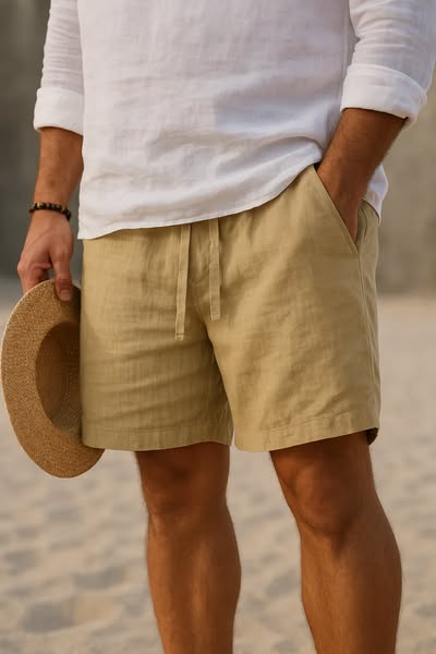 Tom Hollinger | Lorenzo Herren-Shorts aus Baumwoll-Leinen – Leicht & Atmungsaktiv
