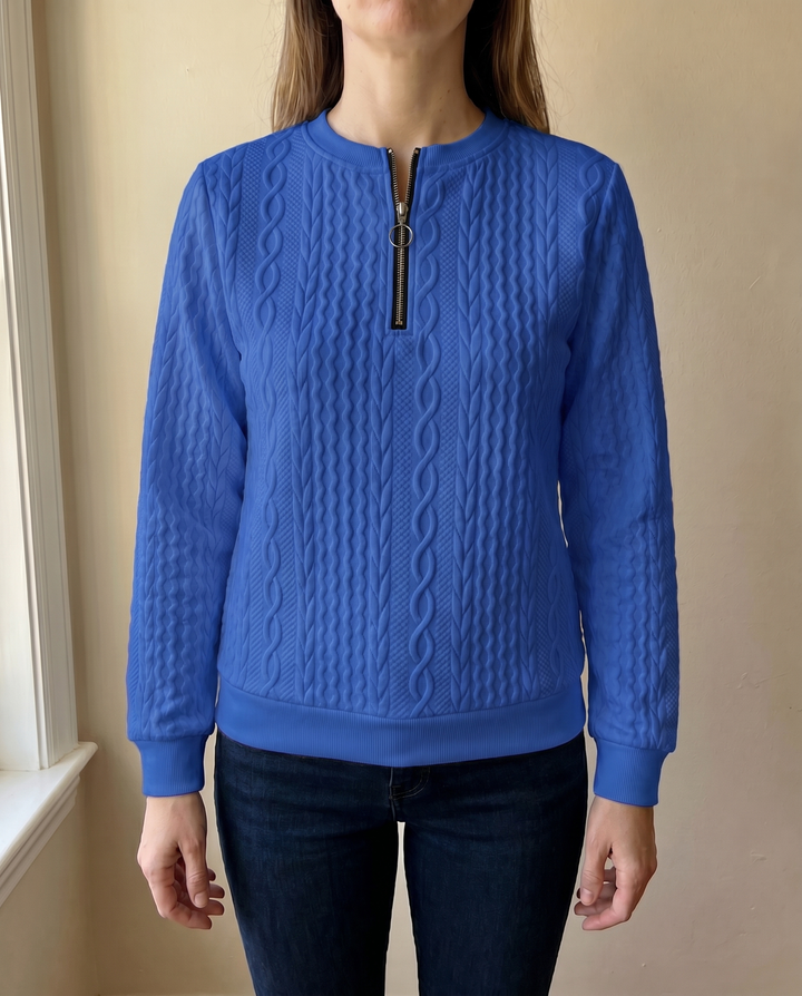 Textured Zipper Sweatshirt – Stylish & Comfy